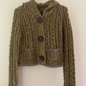Free People Chunky Knit Hooded Cardigan